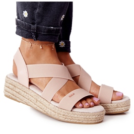 Big Star Kile sandaler med ribbet stor stjerne HH274413 lyserød