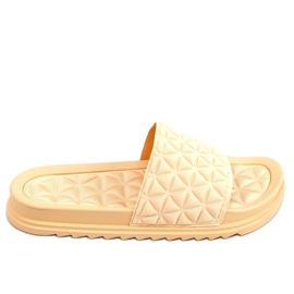 Kvinders beige tøfler 10-251 Beige