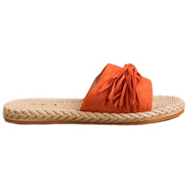 SHELOVET Hjemmesko med frynser orange