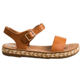SHELOVET Behagelige brune sandaler