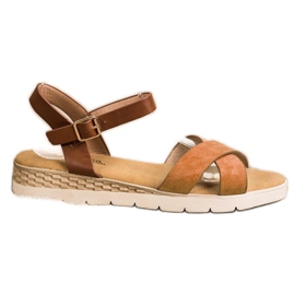 SHELOVET Casual sandaler med spænde brun