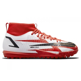 Nike Superfly 8 Academy CR7 Tf Jr DB2679-600 fodboldsko grå / sølv, hvid, rød hvid