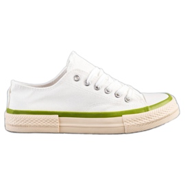 SHELOVET Sneakers på en beige platform hvid