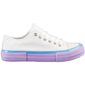SHELOVET Sneakers på den lilla platform hvid violet