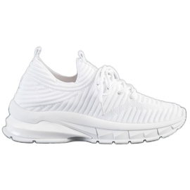 SHELOVET Hvide sneakers på platformen
