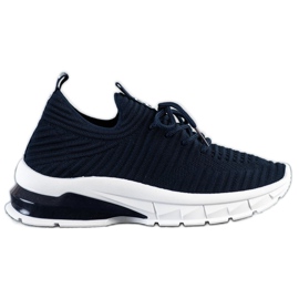 SHELOVET Marineblå sneakers på platformen marine blå