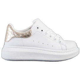 Weide Sneakers med guldindlæg hvid