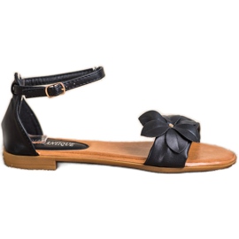 Diamantique Sorte sandaler med blomst