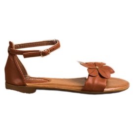 Diamantique Brune sandaler med blomst