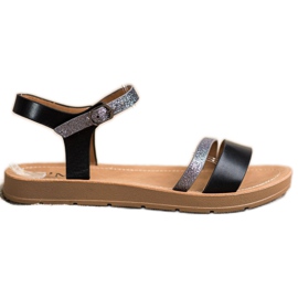Cm Paris Stilfulde sandaler med glitter sort grå