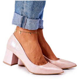 Lewski Shoes Satinpumper med animalsk mønster Lewski Sko 2801 Pink lyserød
