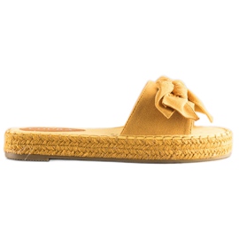 Coura Espadrilles hjemmesko med sløjfe gul