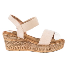 Queentina Sandaler i let ruskind beige