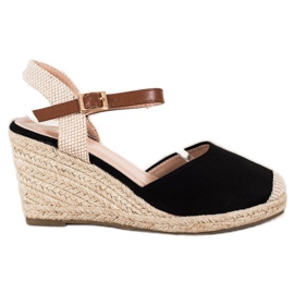 Cm Paris Ruskind Espadrilles På Kilen beige sort
