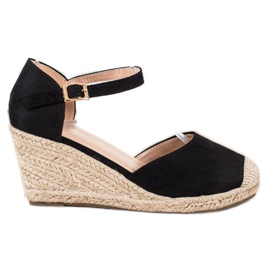 Cm Paris Sort Espadrilles på kilen