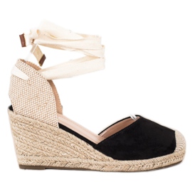 Cm Paris Knyttede Espadrilles På Kile beige sort