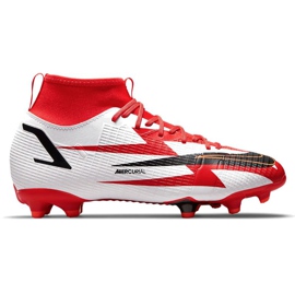 Nike Superfly 8 Academy CR7 Mg Jr DB2672-600 fodboldsko grå / sølv, hvid, rød hvid