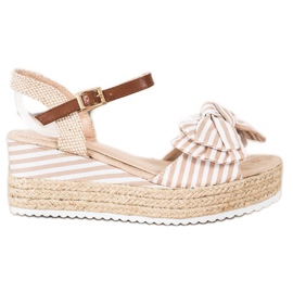 Sweet Shoes Espadrilles sandaler med striber beige brun