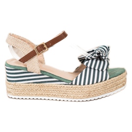 Sweet Shoes Espadrilles sandaler med striber grøn