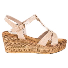 Queentina Eco læder sandaler beige