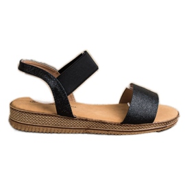 Queentina Sorte sandaler med glitter
