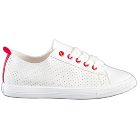 SHELOVET Åbne sneakers med øko -læder hvid