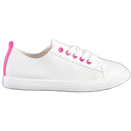 SHELOVET Åbne sneakers med øko -læder hvid