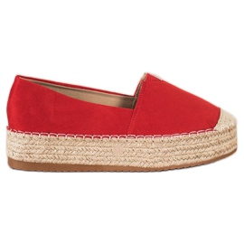 Primavera Espadrilles på platformen rød