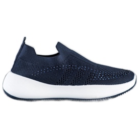 Renda Slip-on sneakers med krystaller blå