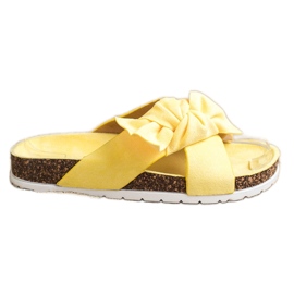 Ideal Shoes Moderigtige tøfler gul