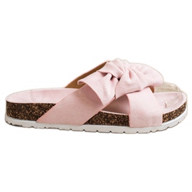 Ideal Shoes Moderigtige tøfler lyserød