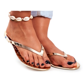 Lu Boo Metalliske flip-flops Guld Eltoro Ii gat. gylden