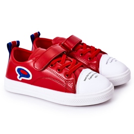 Apawwa Børns røde tegneserie -velcro -sneakers