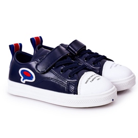 Apawwa Marineblå tegneserie -velcro -sneakers til børn