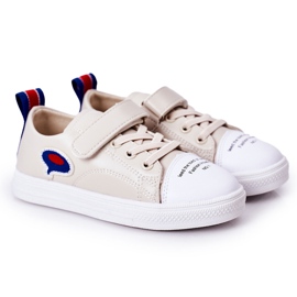 Apawwa Børn Beige tegneserie -velcro -sneakers