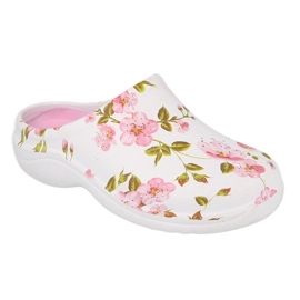 Befado damesko - blomst 1 hvid / pink 154D101 lyserød