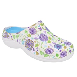Befado damesko - blomst 3 hvid / lilla 154D103 violet