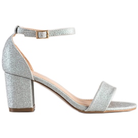 Mannika Klassiske sandaler med glitter sølv