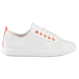 SHELOVET Åbne sneakers med øko -læder hvid