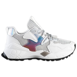 SHELOVET Mode sneakers med mesh hvid