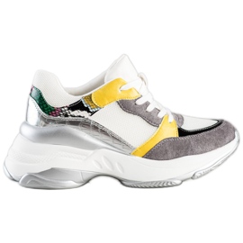 SHELOVET Stilfulde WHITE AND GREY sneakers hvid