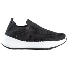 Renda Slip-on sneakers med krystaller sort