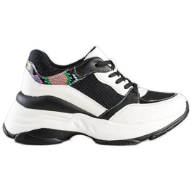 SHELOVET Stilfulde HVIDE OG SORT sneakers