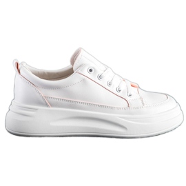 SHELOVET Mode sneakers på platformen hvid