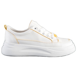 SHELOVET Mode sneakers på platformen hvid
