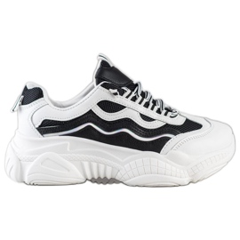 SHELOVET Sort og hvide sneakers