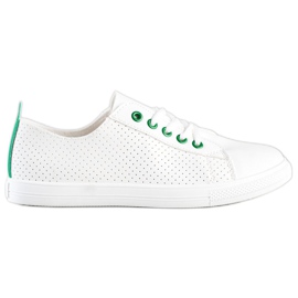SHELOVET Åbne sneakers med øko -læder hvid