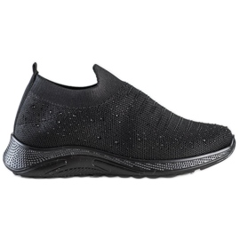 SHELOVET Sneakers med krystaller sort
