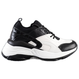Melisa Knyttede klassiske sneakers hvid sort