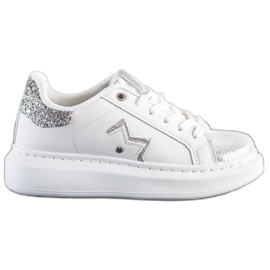 SHELOVET Stilfulde sneakers på platformen hvid